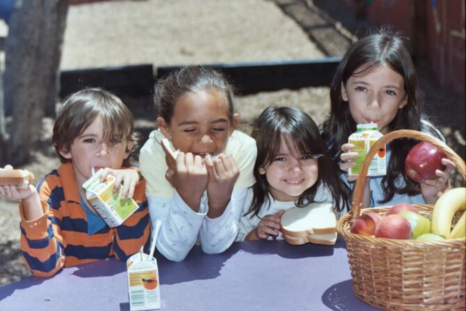 Westside Food Bank children eating