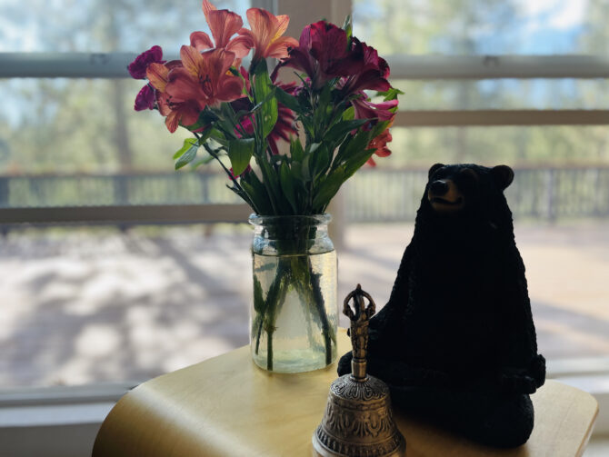 Meditation Hall Bear Statue Big Bear Retreat Center